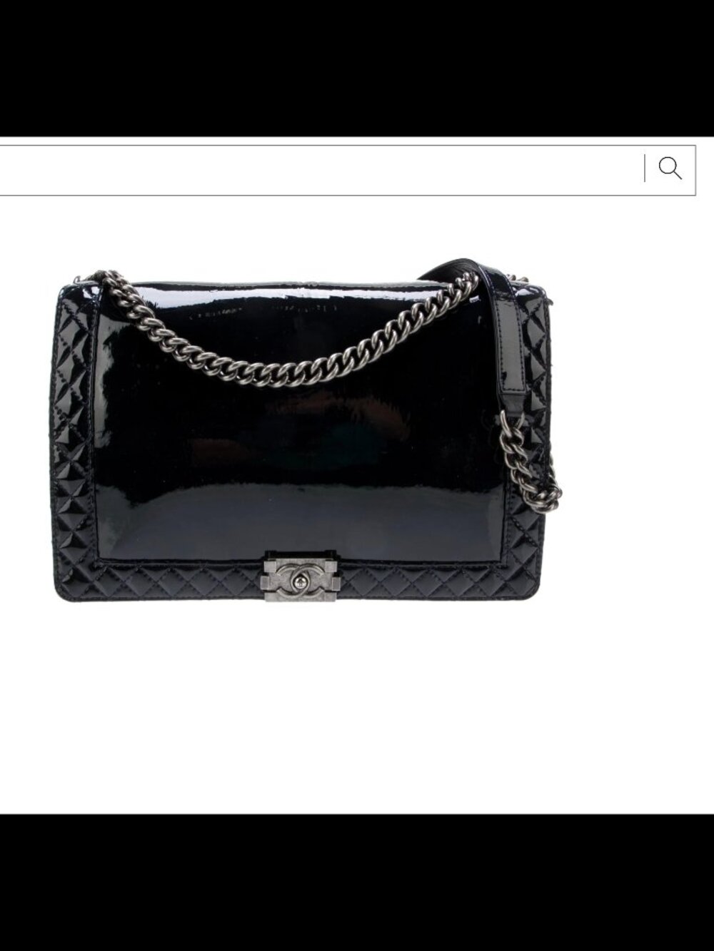 A Chanel large patent leather bag and a Christian Louboutin backpack.